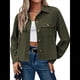 thumbnail image 3 of Chaquetas de con Botones para Mujer, Camisetas de Larga, Tendencia 2025 Verde XXL, 3 of 8