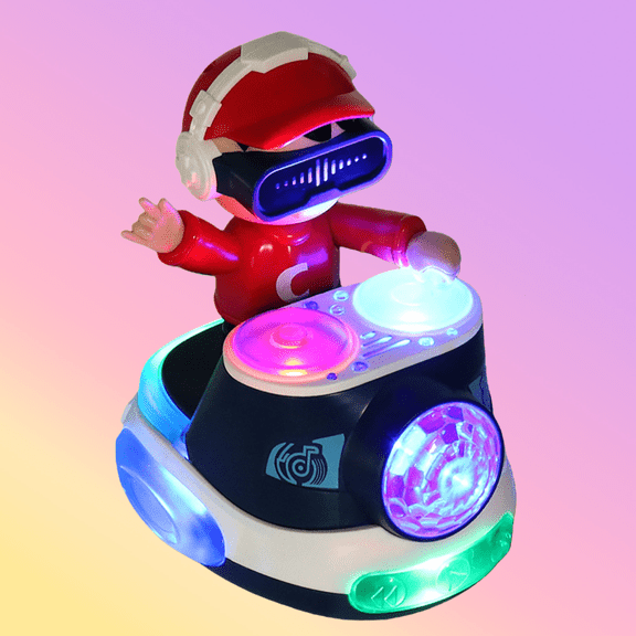 EazyTech DJ Toy Car with Dynamic Lighting and Music, Auto-Direction Change & Dance Moves 360° Rotation ABS Vehicle for Kids, Indoor Party Entertainment Gift for Ages 3-8