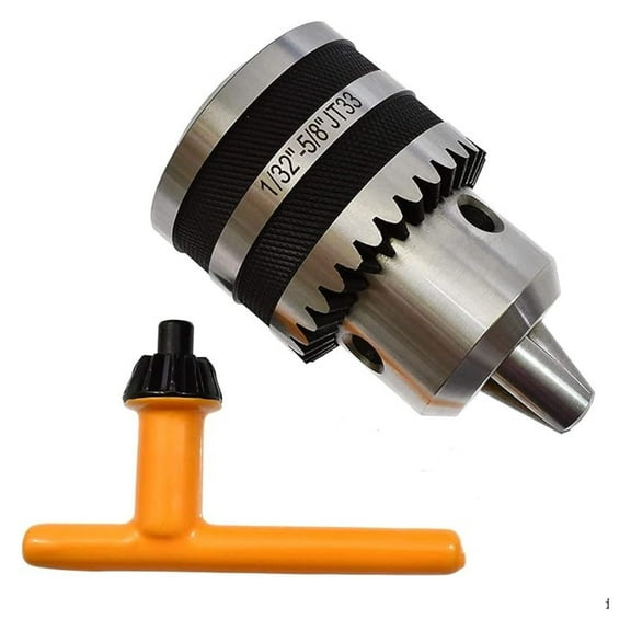 5/8" Drill Chuck Replacement - JT33 Taper Drill Press Chuck with Key - Jacobs Taper Chuck - 1/32"-5/8" Capacity - MT2 Arbor Compatible