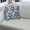 thumbnail image 4 of HomeRoots 409287 20 x 20 x 6 in. Indigo & Cream Blown Seam Ikat Throw Indoor & Outdoor Pillow, 4 of 5