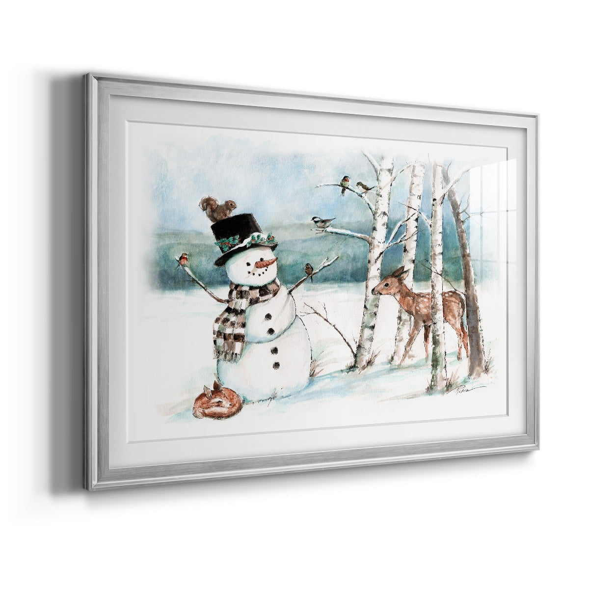 Snow Friends Premium Framed Print - Ready to Hang