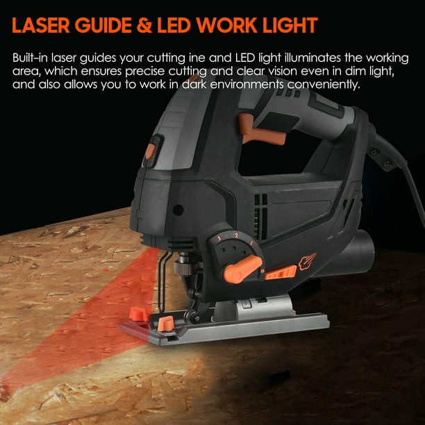 800W 6.7A Electric Jigsaw 3000SPM Variable Speed Jig Saw with 6
