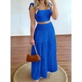 thumbnail image 5 of 2 Piece Skirt Sets for Women 2025 Summer Spring Resort Vacation Curise Outfits Tank Top Maxi Skirt Set Royal Blue M, 5 of 6