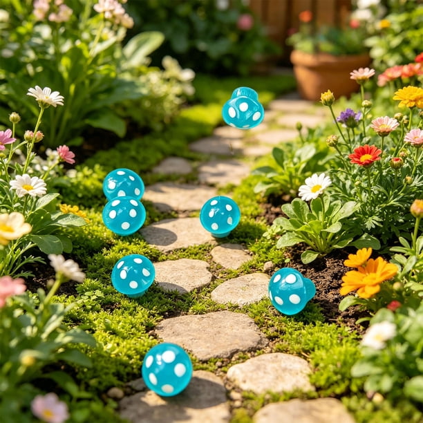 50Piece Luminous Mini Ornament Set 6 Styles Of GlowintheDark Resin Mushrooms Ideal For Garden Potted Plants And Home DIY Decor
