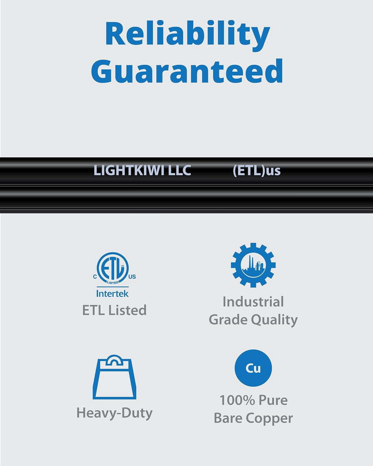 Lightkiwi 14/2 Low Voltage Landscape Wire 100FT – Direct Burial Copper Outdoor Cable for LED Path, Spotlight & Garden Lighting, ETL Listed