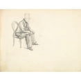 thumbnail image 2 of Frederic Leighton 14x12 Gold Ornate Wood Frame and Double Matted Museum Art Print Titled - Man Seated on a Chair (ca. 1855), 2 of 4