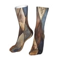 thumbnail image 6 of KLL Rustic Tile Pattern Print Womens Crew Socks Athletic Middle Tube Long Socks Novelty Socks Gifts For Men, 6 of 7
