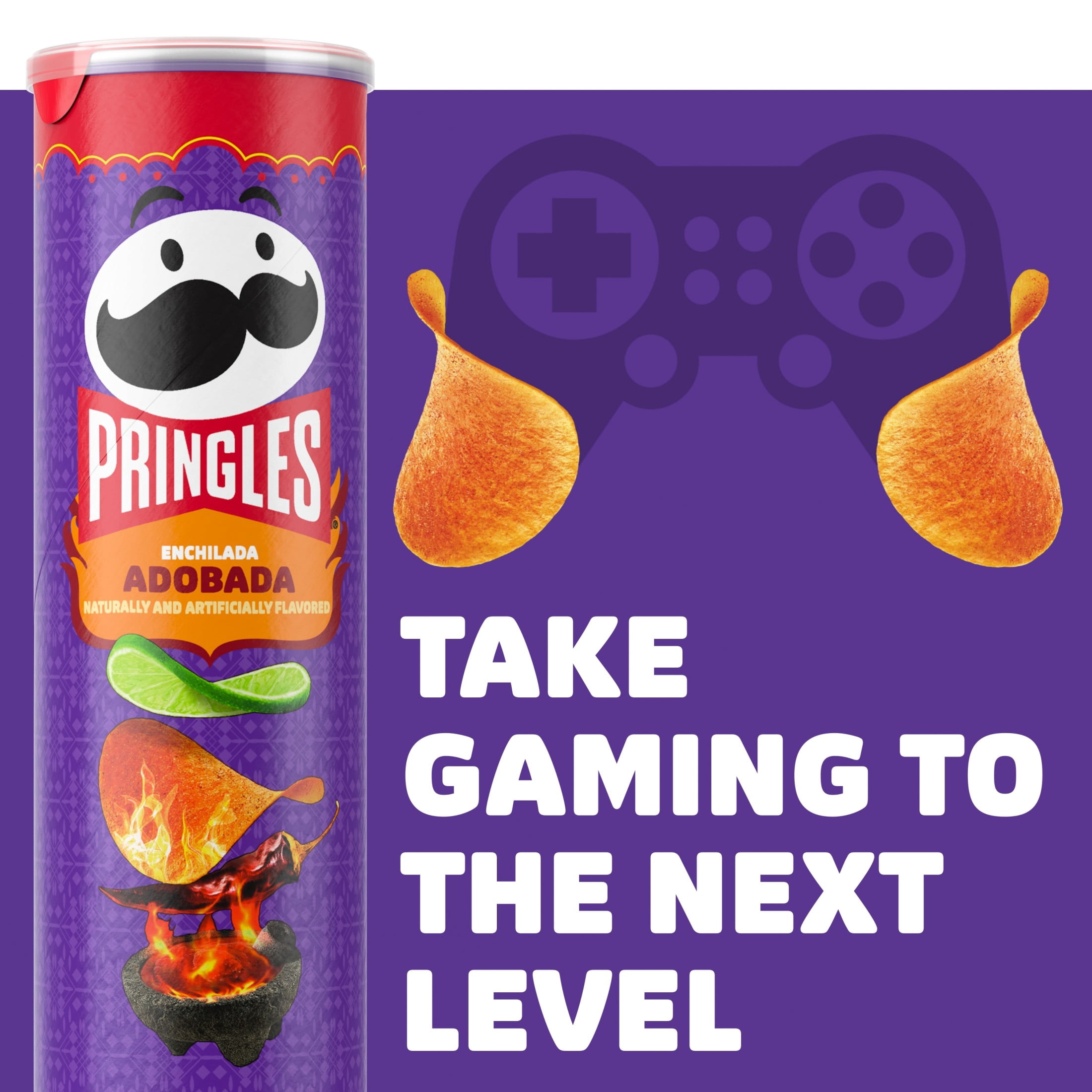 (14 pack) Pringles Enchilada Adobada Potato Crisps Chips, Lunch Snacks, 5.5 oz Canister