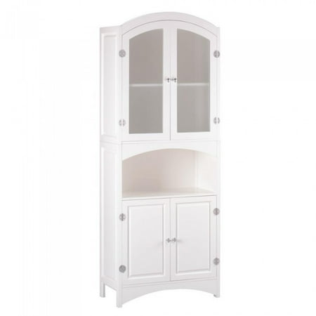 Storage Cabinet Modern Standing Wooden Linen 2 Door Tall Storage