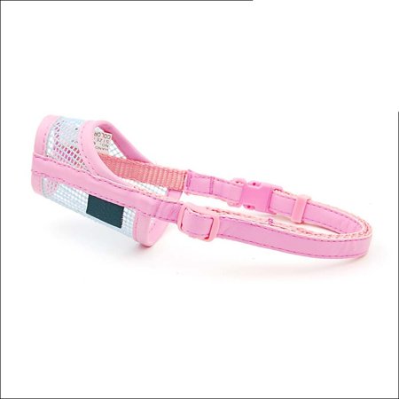 Nylon Safety Adjustable Chew Breathable Pet Product Mouth Grooming Mouth Muzzle Dog Muzzle PINK XS