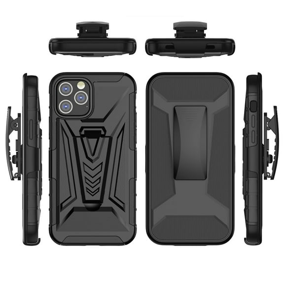 SaniMore for iPhone 14 6.1" 2022 Case with Belt Clip Holster Kickstand Slim Rugged Shockproof PC Back Anti-drop Heavy Duty Protective Cover For iPhone 14 6.1 Inch 2022 Release, Black