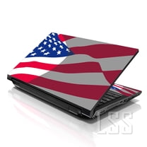 LSS 15 15.6 inch Laptop Notebook Skin Sticker Cover Art Decal For Hp Dell Lenovo Apple Asus Acer Fits 13.3" 14" 15.6" 16" with 2 Wrist Pads Free - USA Flag