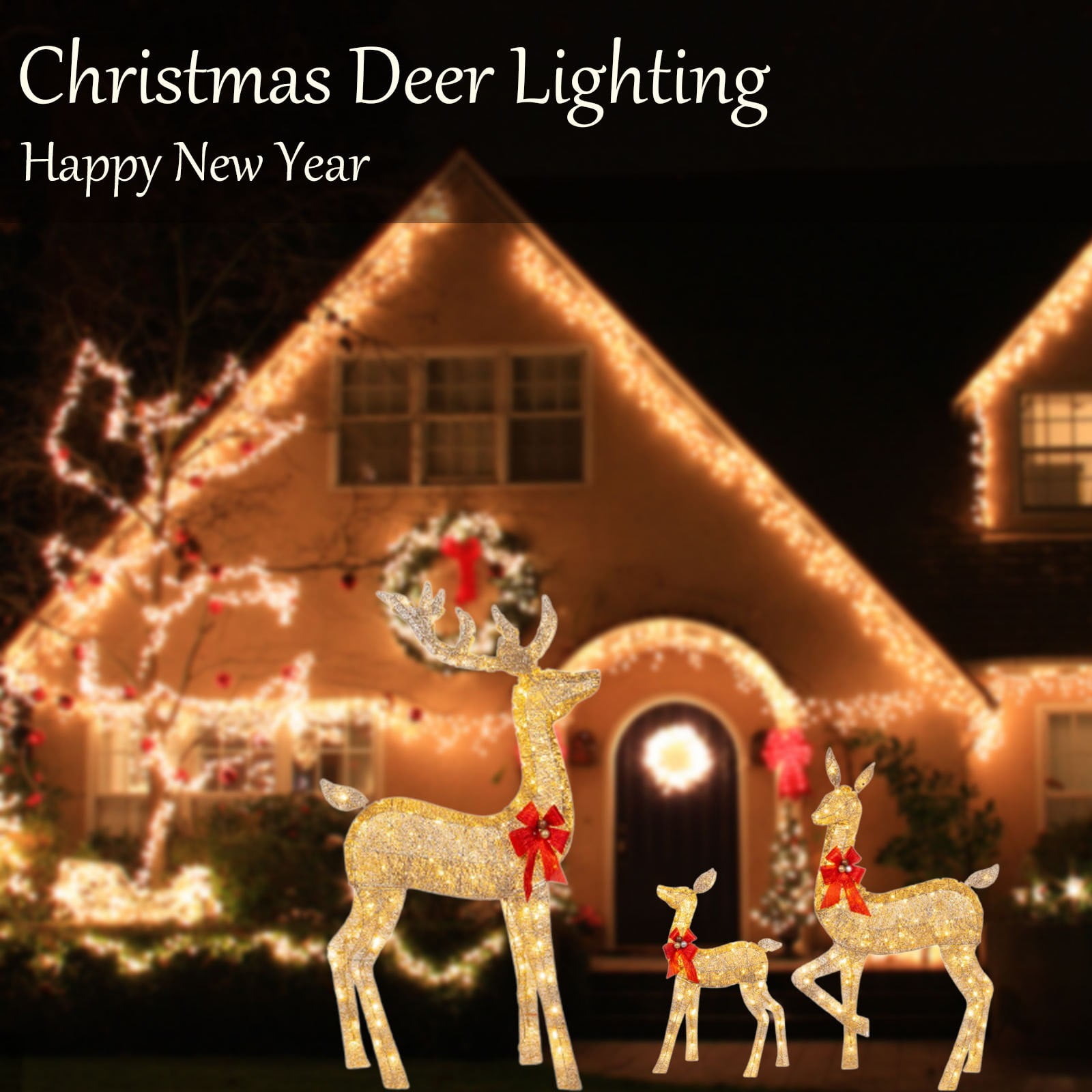 Christmas Light Deer Outdoor Christmas Reindeers Christmas Light