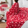 thumbnail image 5 of PAVILIA Christmas Throw Blanket | Red Snowflake Christmas Fleece Blanket | Soft, Plush, Warm Winter Cabin Throw, Twin 60x80 (Red/White Snowflake), 5 of 9