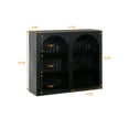 thumbnail image 2 of Wall Cabinet with Featuring Three-tier Storage, Wall Cabinet with Characteristic Woven Pattern,Black, 2 of 7