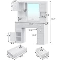 thumbnail image 3 of Amuzer Vanity Table with Storge Drawers, Makeup Desk with Charging Station and LED Lighted Mirror, White, 3 of 9
