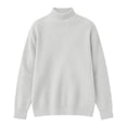 thumbnail image 5 of TKKCS Mens Mock Neck Ribbed Knit Sweater Long Sleeve Loose Fit Soft Warm Fall Winter Casual Pullover Sweaters Gray L, 5 of 5