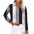 thumbnail image 2 of WFJCJPAF 2024 New Product Clearance！ Summer Tops for Women,Women's Long Sleeved Regular Casual Orange Series Printed Lapel Button Up Shirt - Black XXXL, 2 of 4
