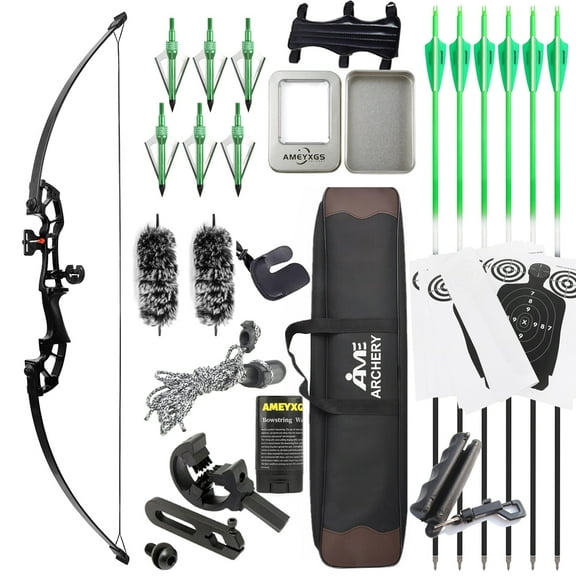 AMEYXGS Recurve Bow Hunting Kit 40lbs with Carbon Arrows & Accessories