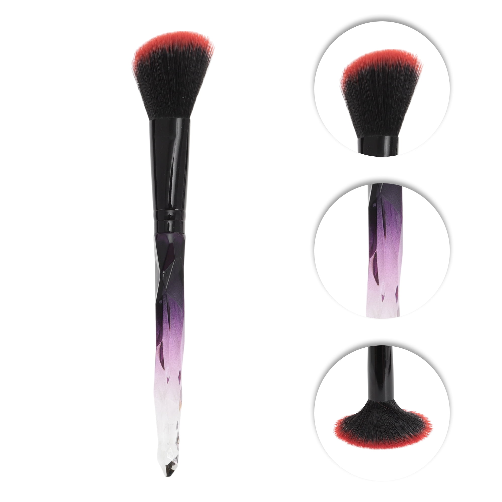 Unique Bargains 5 Pcs Durable Crystal Makeup Brush Set for Bathroom Black, Red