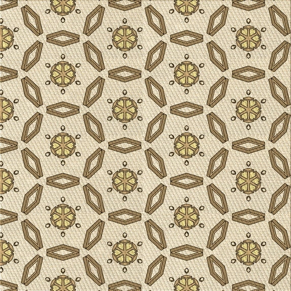 Ahgly Company Indoor Square Patterned Golden Blonde Gold Area Rugs, 6' Square