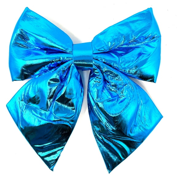 Allgala Christmas Decorative Metallic Foil Fabric Bows for Wreath Garland Christmas Tree Chair Wedding-2 Pack-14" (30x35cm)-Turquoise-XBW92372