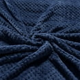 thumbnail image 5 of Exclusivo Mezcla Waffle Textured Extra Large Fleece Blanket, Super Soft and Warm Throw Blanket for Couch, Sofa and Bed (Navy Blue, 50"x70")-Cozy, Fuzzy and Lightweight, 5 of 9