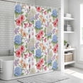 thumbnail image 6 of Beige Blue Hydrangea Bathroom Shower Curtains with 12 Hooks Waterproof Shower Curtain for Stalls and Bathtubs Farmhouse Floral Botanical Watercolor Decorative Bathroom Privacy Curtain 36x78 Inches, 6 of 9