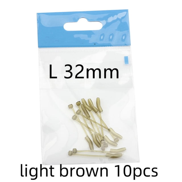 Mosiee 10Pcs D Rig Kicker Carp Rig Terminal Tackle Hook Line Aligners Anti Tangle Rubber Green, Black, Brown Fishing Tool Parts