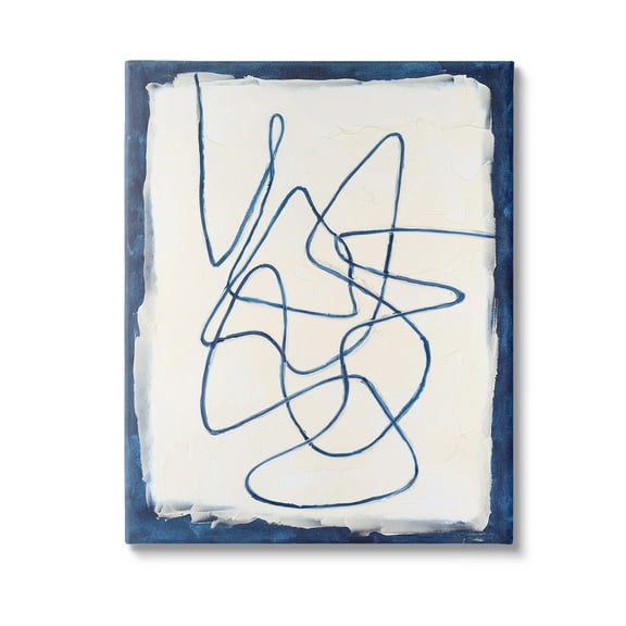 Stupell Industries Continuous Line Doodle Abstract Painting Gallery Wrapped Canvas Art Print Wall Art, 16 x 20