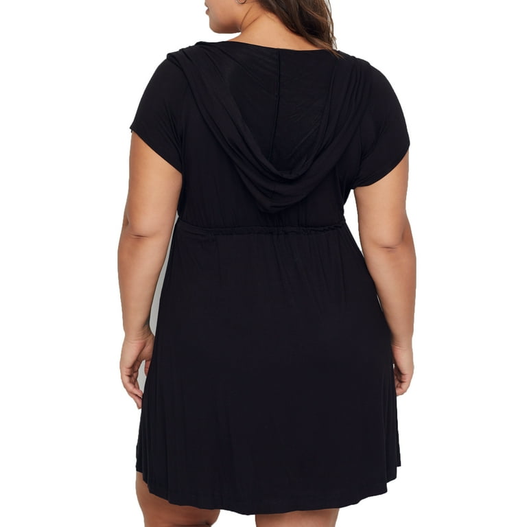 Dotti Womens Plus Size Resort Solids Hoodie Swim Cover Up Style DTZZC1X0 Swimsuit Walmart