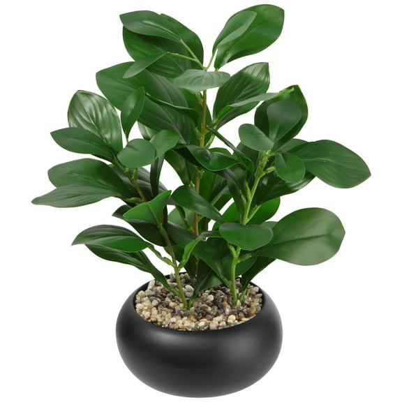 Scidweet Fake Plants Decor, Artificial Small Pot Plants with Black Clay Planter Indoor Office Table Kitchen Bathroom Home Decor