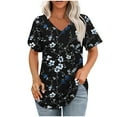 thumbnail image 2 of Tunic Tops for Women Loose Fit Short Sleeve Womens T Shirts White Printed Tshirts for Women Plus Size Tops, 2 of 5