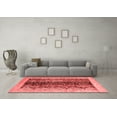 thumbnail image 3 of Ahgly Company Machine Washable Indoor Square Oriental Red Modern Area Rugs, 5' Square, 3 of 4
