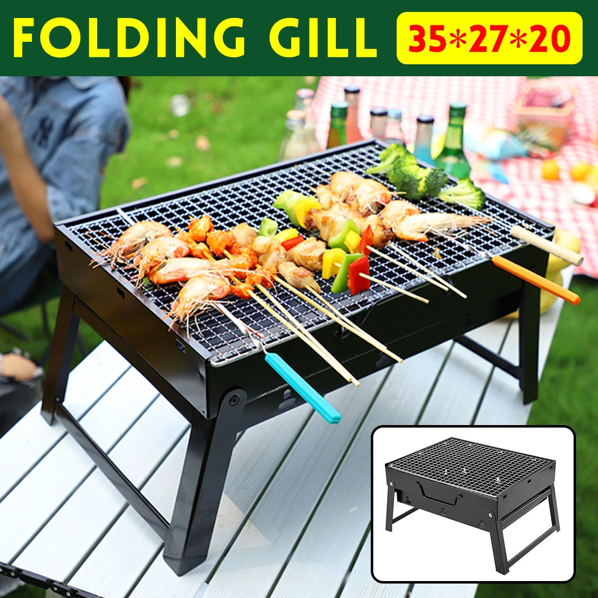 Barbecue Grilling Basket Grill BBQ Folding Net Camping Tool Convenient