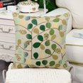 thumbnail image 2 of Throw Pillow Case CaliTime 18" X 18" Luxury Chenille Cute Leaves Cushion Cover Shell for Couch Sofa Home Decoration Ecru Green, 2 of 7