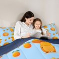 thumbnail image 4 of Erosebridal Kids Cute Capybara Fruit Oranges Twin Bedding Sets 7-Piece,Harvest Pumpkins Bedding Comforter Set For Boys Girls,Navy Blue Reversible, 4 of 6