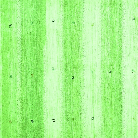 Ahgly Company Indoor Square Solid Green Modern Area Rugs, 4' Square