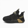 thumbnail image 5 of CAUYDY Kids Sneakers for Girls Boys – Lightweight Mesh Athletic Shoes with Hook & Loop Closure, Non-Slip Sole, Breathable Running & Walking Shoes for Little Kid, Big Kid(L101-Gold,12), 5 of 9