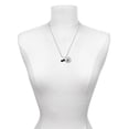 thumbnail image 2 of Delight Jewelry Silvertone Small Black Enamel Mustache Silvertone Script Initial Disc - A - Charm Necklace, 20"+3", 2 of 4