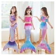 thumbnail image 3 of Bañador bikini con estampado de escamas de pescado con Falda cola sirena 5-6 años  S, 3 of 3