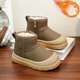 thumbnail image 6 of Quealent Boys Girls Snow Boots Waterproof Outdoor Toddler Snow Boots Warm Cozy Faux Furry Lining, Anti-Slip Ankle Winter Boots for Toddler/Little/Big Kids Brown for Size 3, 6 of 7