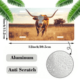 thumbnail image 2 of 1 Pcs 2D Flat License Plate Covers & Frames, Longhorn Cow For Decorative Front, Waterproof For Decoration Aluminum License Plate Covers & Frames Cover For Men Women, 12" X 6", 2 of 7