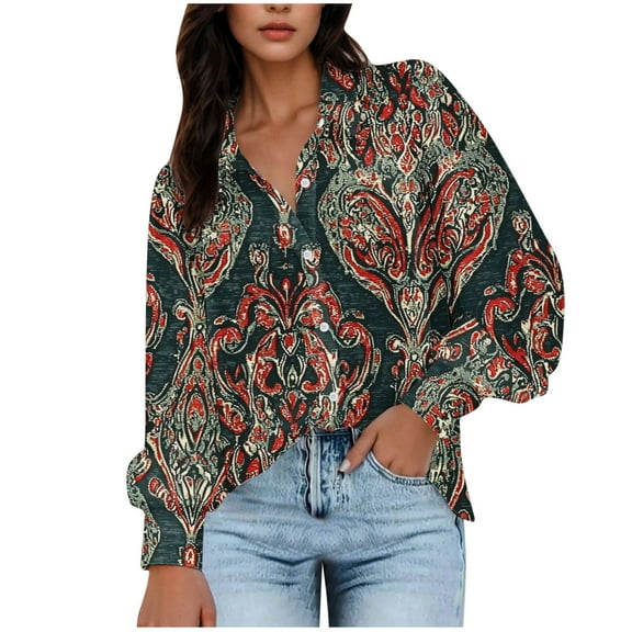 Karight Womens Button Down Shirt Long Sleeve Blouse