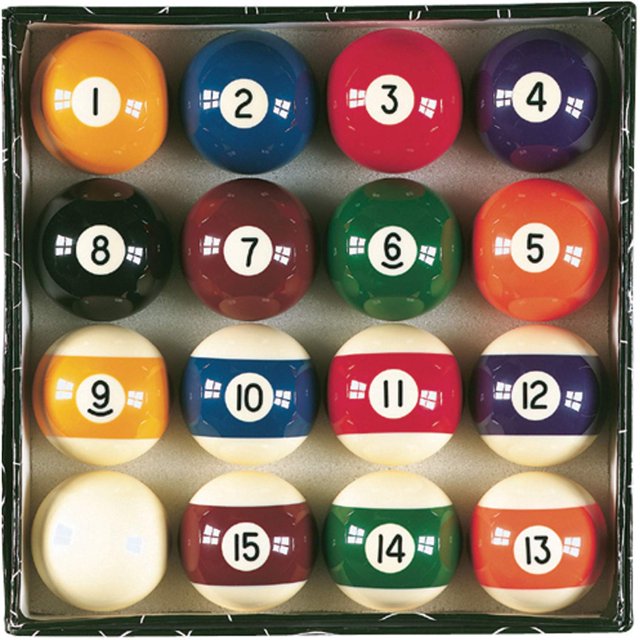 Viper Balles de Billard Maître 2-1/4 Pouces Taille Réglementaire, Ensemble Complet de 16 Balles