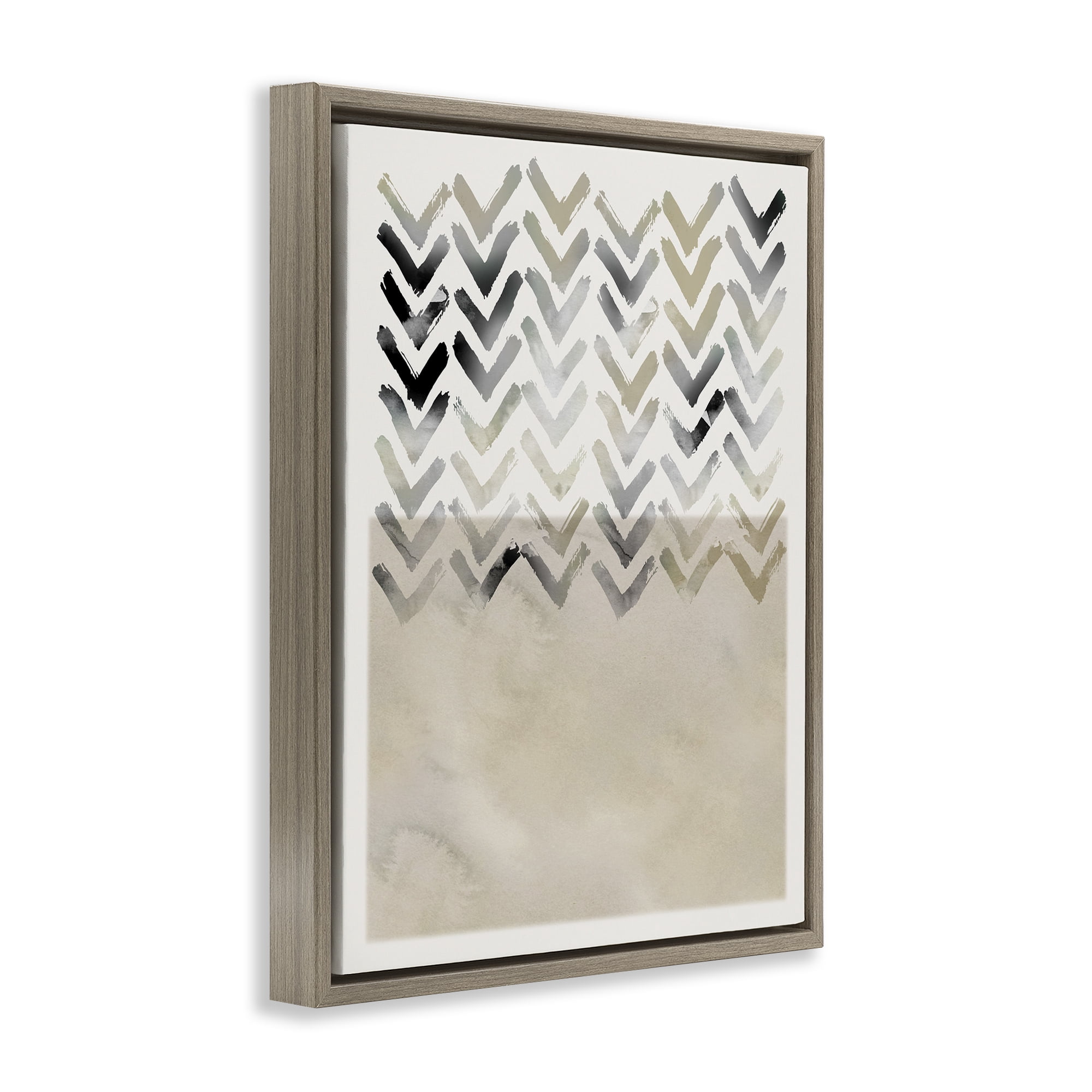 Stupell Industries Boho Arrow Pattern Abstract Painting Brown Floater Framed Canvas Art Print Wall Art, 25 x 31