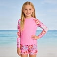 thumbnail image 2 of ZXLBBD Swimsuits for Girls 2 Piece Long Sleeve Rash Guard for Toddler and Youth Upf 50+ Bathing Suit Breathable Vacation Outfit, 2 of 6