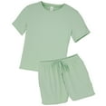 thumbnail image 5 of LANBAOSI Womens Pajama Set Ribbed Knit Pjs with Pockets Short Sleepwear Set 2-Piece Summer Soft Pajamas Set, Size M, 5 of 8