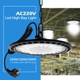 thumbnail image 4 of Foco LED de gran altura de 220 V CA, 100 W, 150 W, 200 W, SMD2835, 4000 K, 6000 K, alto brillo, para uso comercial, industrial, para garajes y talleres, lámparas OVNI, 4 of 5