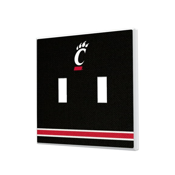 Cincinnati Bearcats Stripe Design Double Toggle Light Switch Plate